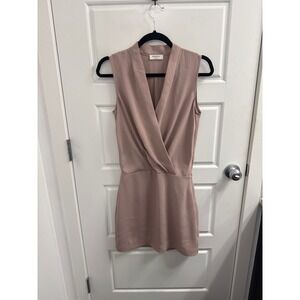 Babaton Aritzia Dusty Rose Sleeveless Wrap Front Mini Dress Pink Size 0